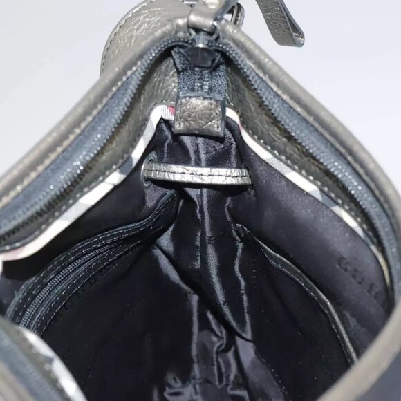 BURBERRY Shoulder Bag Nylon Leather Black Auth - Picture 13 of 16